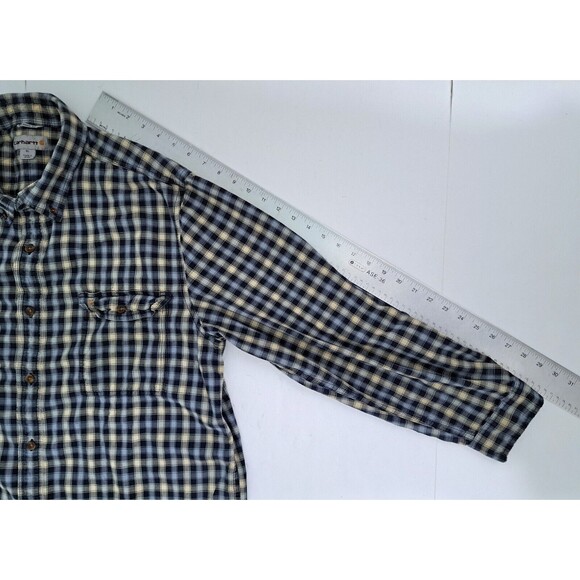 Carhartt Fort XL Button Down Up Shirt Short Sleeve Relaxed Fit Plaid Check - Picture 9 of 9
